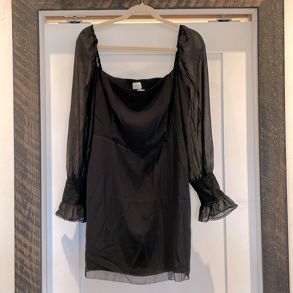 Black chiffon mini dress - Picture 1 of 3